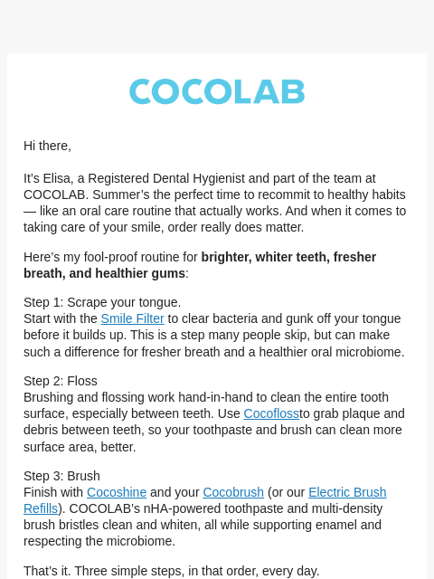 cocolab newsletter: The 3-step routine dentists swear by 🦷