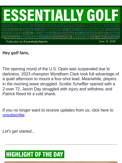 newsbreakexpress newsletter: Ex-World No. 1 WDs From U.S. Open
