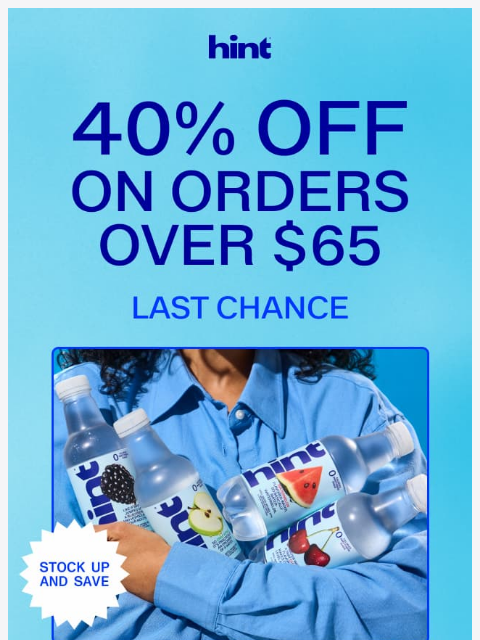 drinkhint newsletter: Save 40% on Hint.