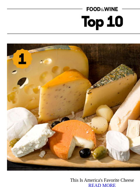 foodandwine newsletter: This Is America's Favorite Cheese