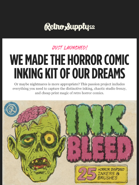 retrosupply newsletter: We made the horror inking pack of our dreams