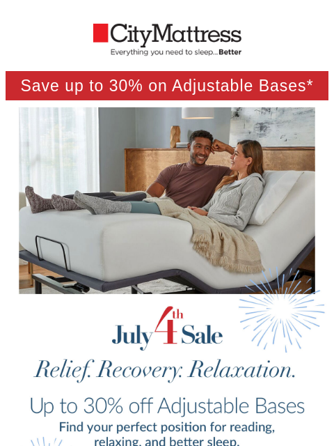 citymattress newsletter: One Upgrade. A Whole New Way to Relax.
