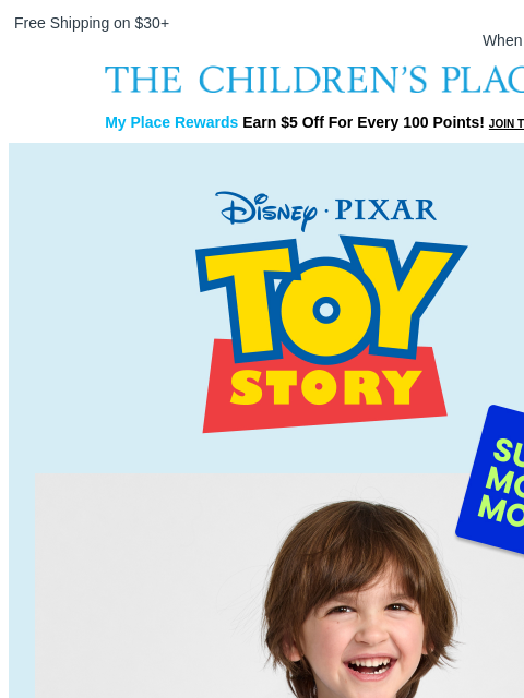 childrensplace newsletter: Summer Movie Moment: Toy Story 🍿🎥