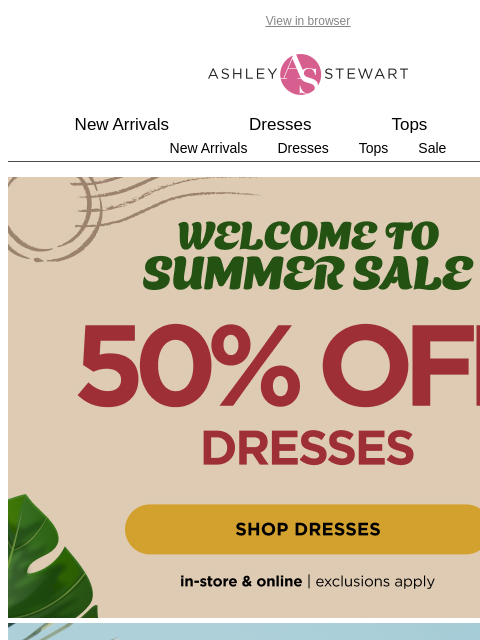 ashleystewart newsletter: We've got a 👗 for that