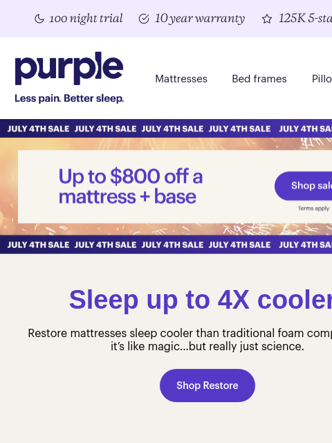 purple newsletter: Hot take: you should be sleeping cooler 🧊