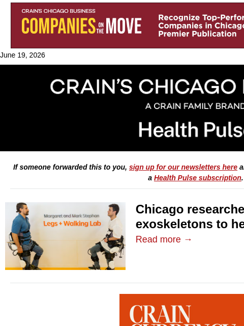 crainalerts newsletter: Doctor and patient attached at the hip
