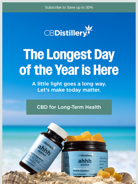 thecbdistillery newsletter: The longest day of the year is here—make it count ...