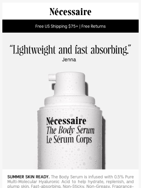 necessaire newsletter: Summer Hydration.
