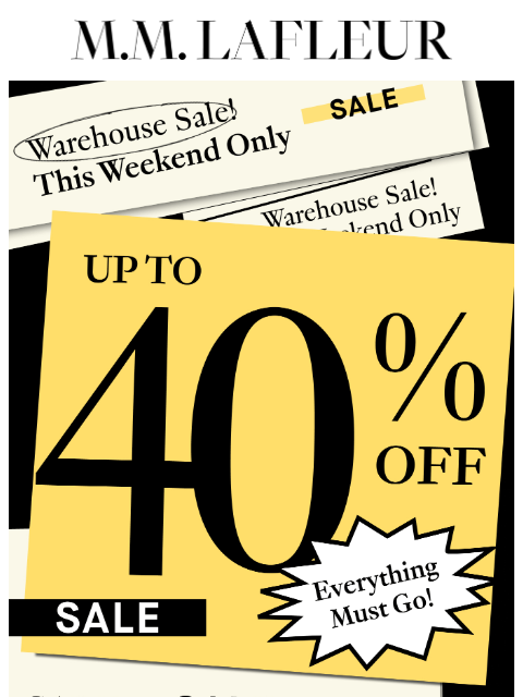 mmlafleur newsletter: A SALE SO GOOD, IT’S TACKY!