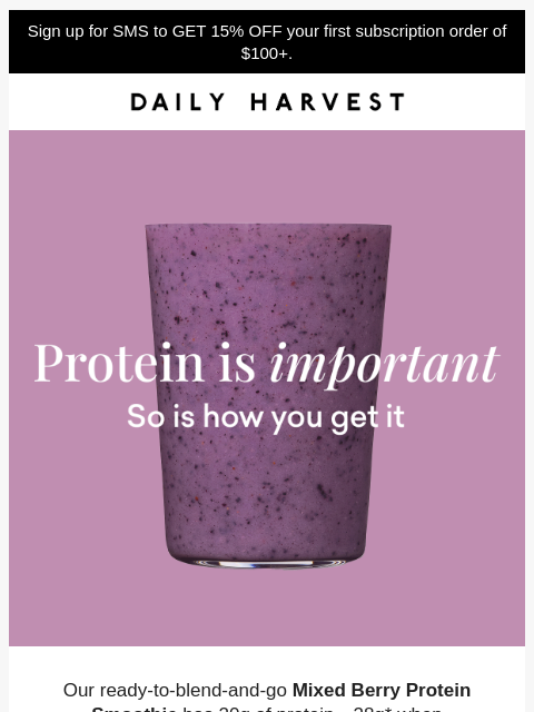 daily-harvest newsletter: Not all protein is created equal