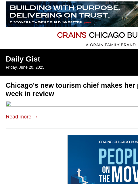crainalerts newsletter: Chicago's new tourism chief makes her pitch: Crain...