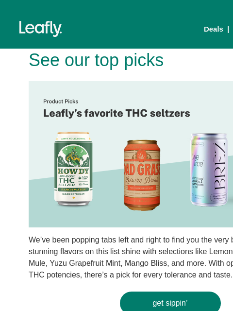 leafly newsletter: 🏆 Leafly’s top THC seltzers