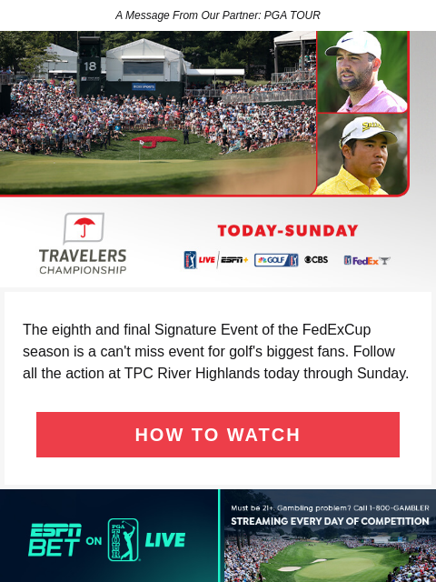 golfdigest newsletter: THE PGA TOUR TAKES THE NORTHEAST AT THE SEASON'S F...