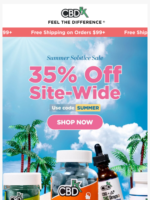 cbdfx newsletter: ☀️ SAVE 35% during our Summer Solstice Sale! ☀️