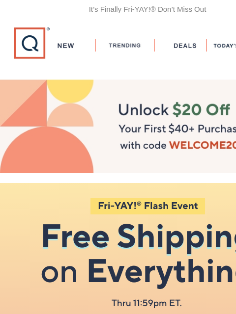 qvcemail newsletter: Flash! Free Shipping on Everything