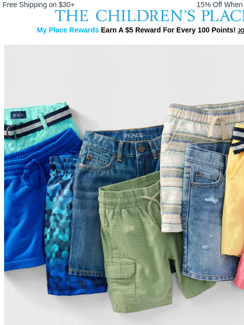 childrensplace newsletter: 🔥 HOT savings—$5 & up ALL shorts + EXTRA 25% OFF!
