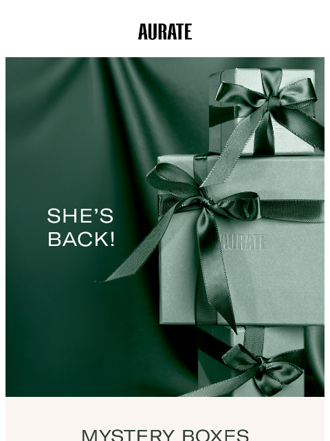 auratenewyork newsletter: SHE’S BACK: THE MYSTERY BOX
