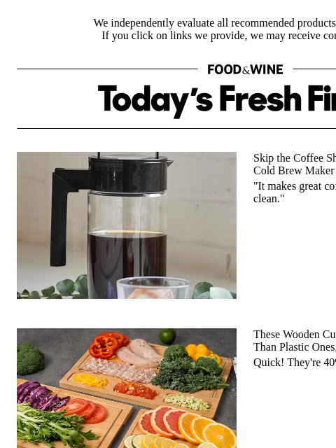 foodandwine newsletter: Toss Your Plastic Cutting Boards for This 40%-Off ...