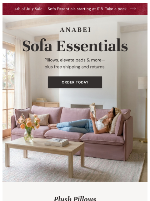 anabei newsletter: Sofa Essentials from $18