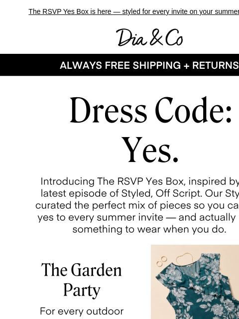 dia newsletter: Dress Code: Yes.