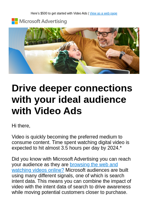 microsoftadvertising newsletter: Reach your audience, wherever they are watching