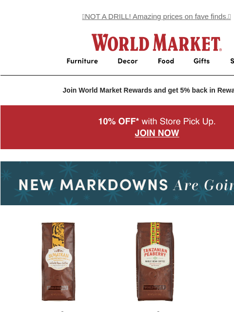 emailworldmarket newsletter: NEW MARKDOWNS 🤯