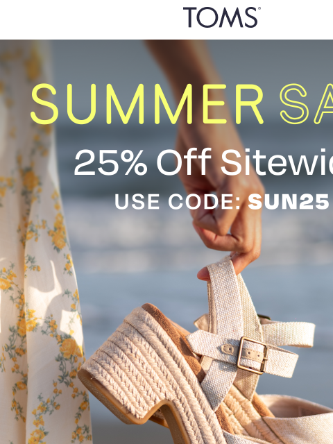 toms newsletter: 25% Off: Elevate Your Summer Nights