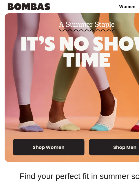 bombas newsletter: No Shows: Summer’s Favorite Sock