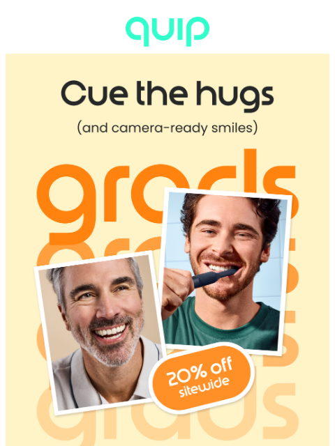 getquip newsletter: 20% off, just in time for graduation