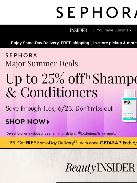 sephora newsletter: Your beauty wins are turning up the heat ☀️