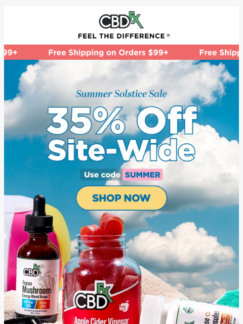 cbdfx newsletter: Hurry, 35% OFF Summer Solstice Sale ends soon! ☀️