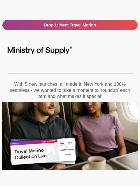 ministryofsupply newsletter: FIVE Straight Launches, Simplified