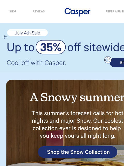 casper newsletter: Scientifically Cooler Sleep ❄️