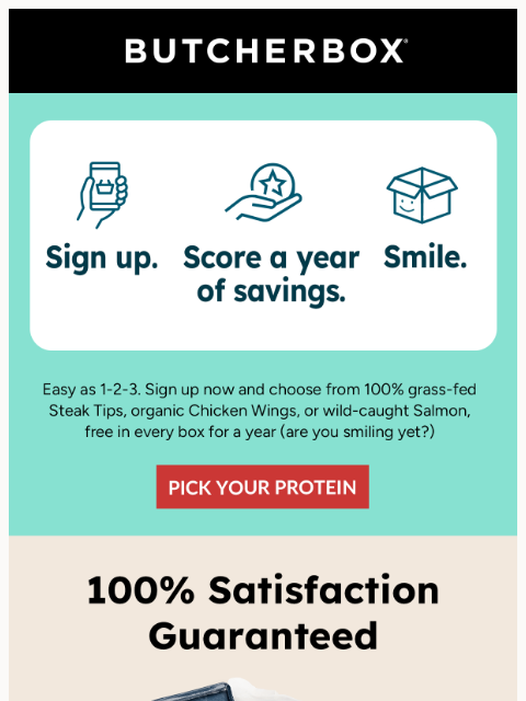 butcherbox newsletter: A year of free protein?