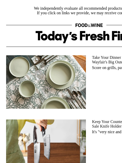 foodandwine newsletter: This 'Eye-Catching' Magnetic Knife Holder Is Doubl...