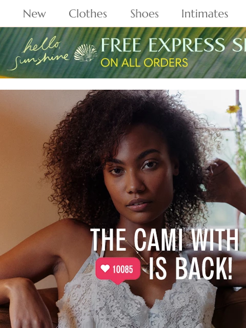 freepeople newsletter: Restock Alert: The Fiona Cami 🚨