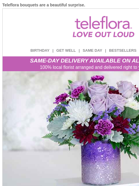 teleflora newsletter: 20% Off | Give Them the Best 😍