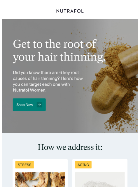 nutrafol newsletter: Your hair concerns? Met.