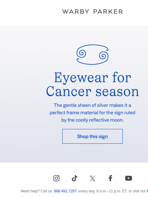 warbyparker newsletter: We see silver for this sign