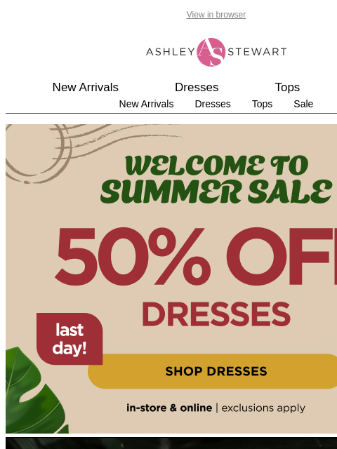 ashleystewart newsletter: 📢 NEW dresses just LANDED!