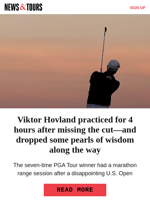 golfdigest newsletter: Wyndham Clark calls out U.S. Open crowd