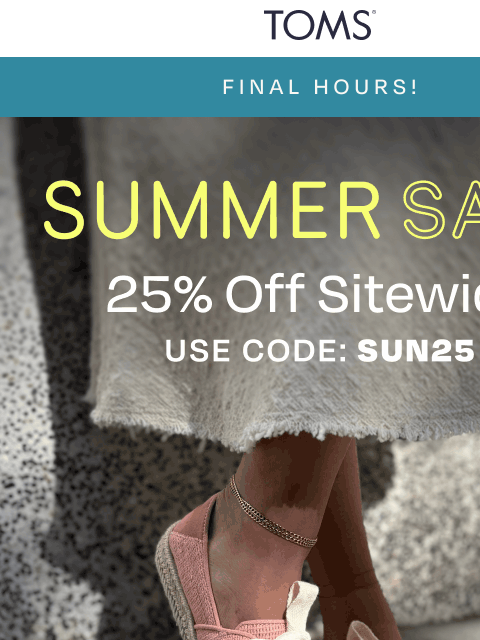 toms newsletter: 25% Off Sitewide: Time to Wrap It Up