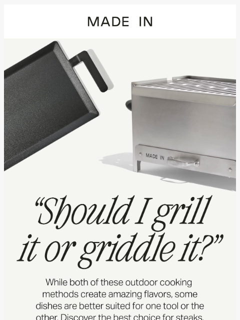 madeincookware newsletter: Grill vs. Griddle