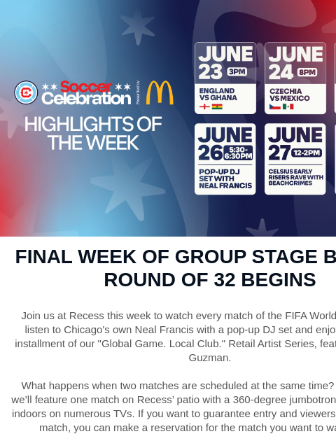 chicagofirefc newsletter: Final Week of Group Stage Before Round of 32 Begin...