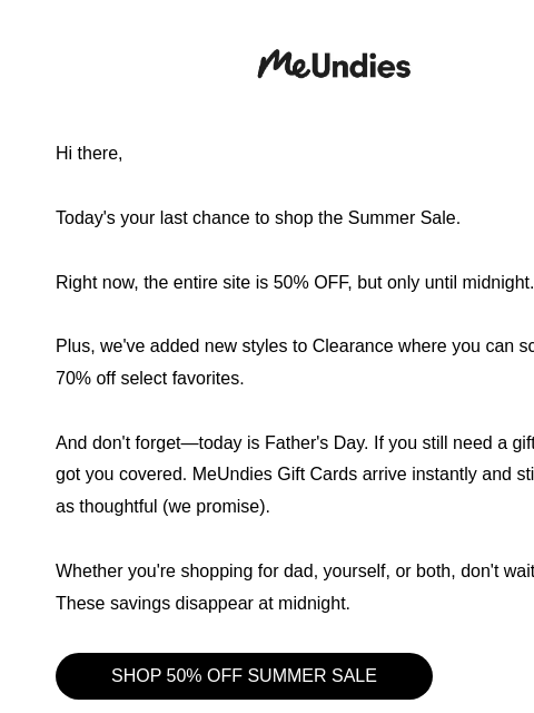 meundies newsletter: Last Call: save up to 70% off!