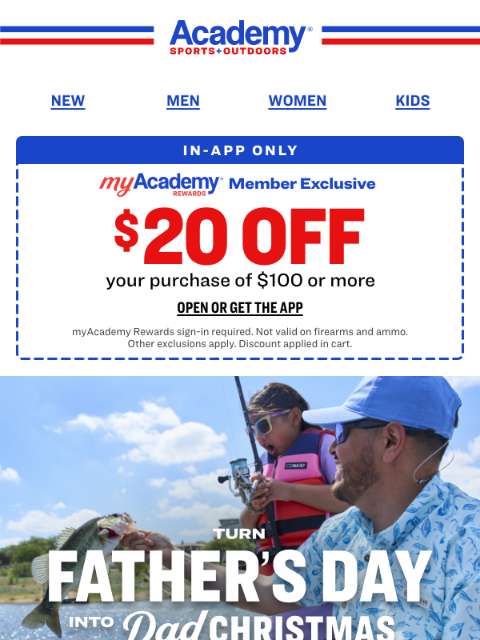 academy newsletter: It's Dad Christmas! Save on Fishing Gifts