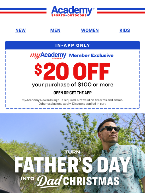 academy newsletter: BOGO 50% Off Magellan Outdoors Styles for Dad