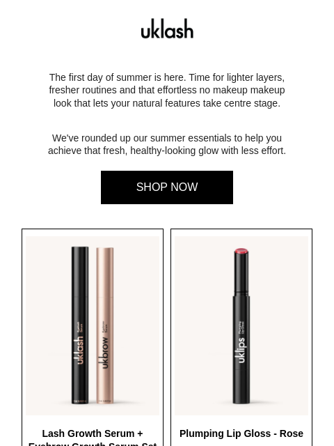 uklash newsletter: Your summer glow up starts here ☀️