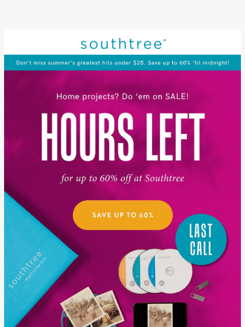 southtree newsletter: ‘til midnight! Up to 60% off is outta here…