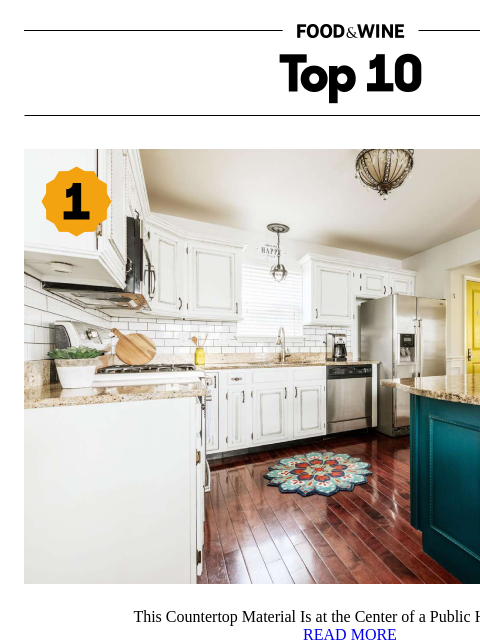 foodandwine newsletter: This Countertop Material Is at the Center of a Pub...